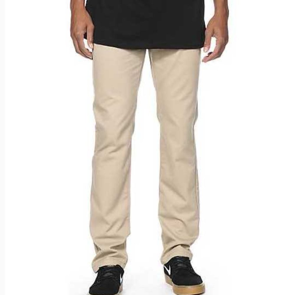 NEW MEN'S 34 FREE WORLD DRIFTER STAY PRESS SLIM STRAIGHT FIT CHINO SKATE PANTS